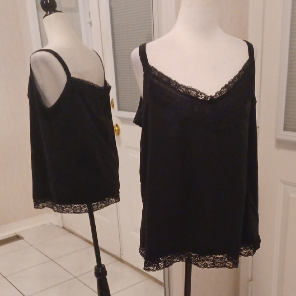 4/$40 Black Lace Camisole - Size 2X